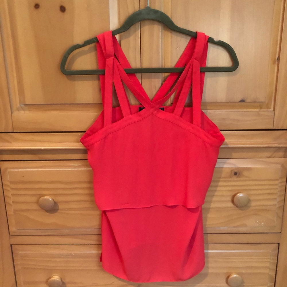 NWOT Bcbgmaxazria Coral Red Tank Blouse